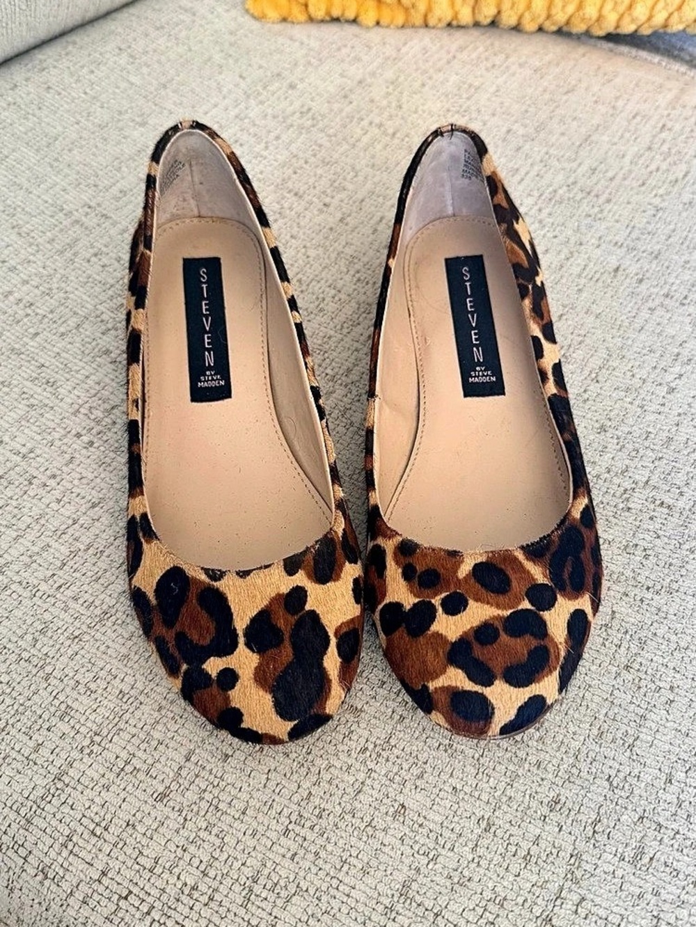 Steve Madden Leopard Print Flats Gold-Tone Heel
